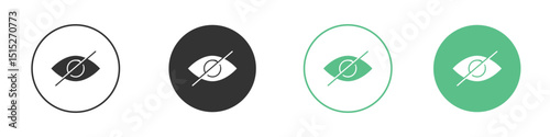 Eye crossed icon logo vector set. Graphic design elements