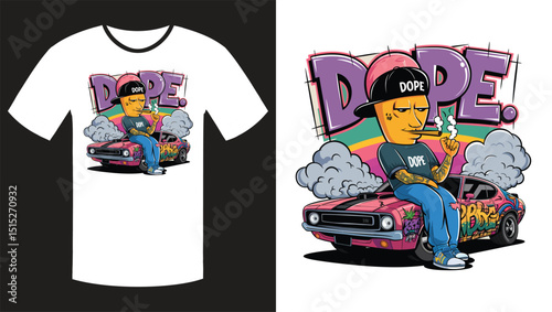 dope carton style t shirt design