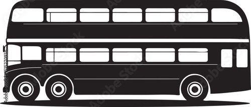 Silhouette Illustration of a Double Decker Bus on a  Background for Transportation or Urban Design Projects