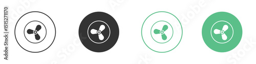 Fan icon logo vector set. Graphic design elements