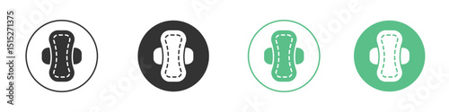Feminine hygiene pad icon logo vector set. Graphic design elements