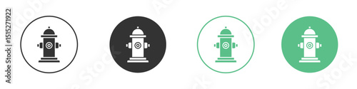 Fire hydrant icon logo vector set. Graphic design elements