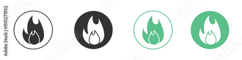 Fire icon logo vector set. Graphic design elements