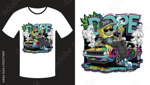 dope carton style t shirt design