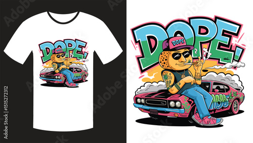 dope carton style t shirt design