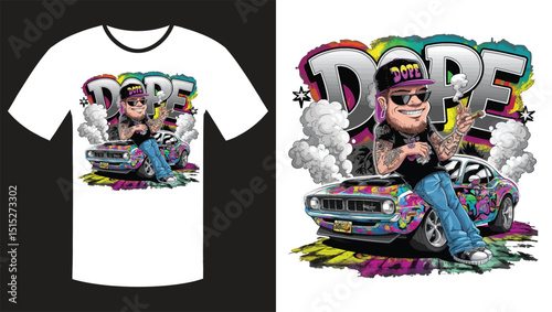 dope carton style t shirt design