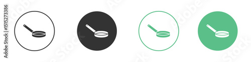 Frying pan icon logo vector set. Graphic design elements