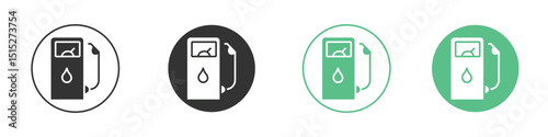 Gas station icon logo vector set. Graphic design elements
