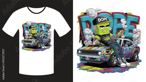 dope carton style t shirt design