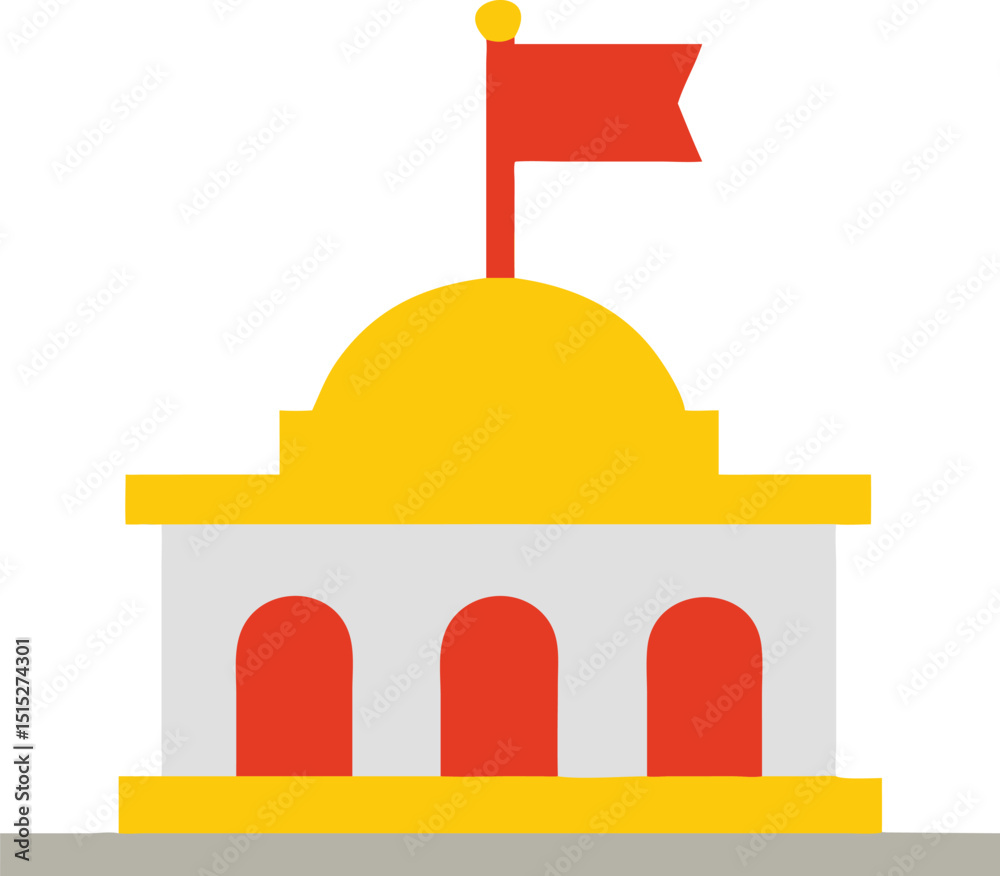 Simple, flat vector illustration of a government building or administrative office. Simple, flat vector illustration of a government building or administrative office.