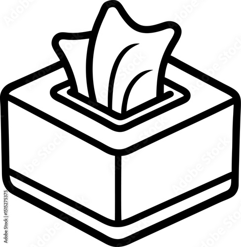 tissue box vector line art icon 