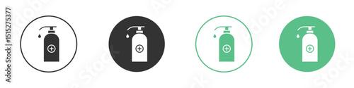 Hand sanitizer icon logo vector set. Graphic design elements