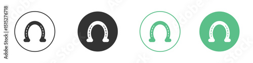 Horseshoe icon logo vector set. Graphic design elements