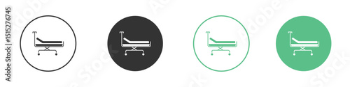 Hospital bed icon logo vector set. Graphic design elements