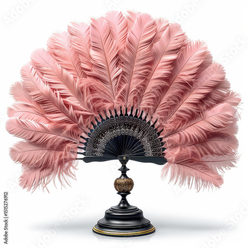 Burlesque Feather Fan Isolated on Transparent Background.png