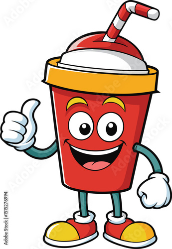 Cartoon illustration of various cans and containers including paint cans and drink cans in a colorful vector style