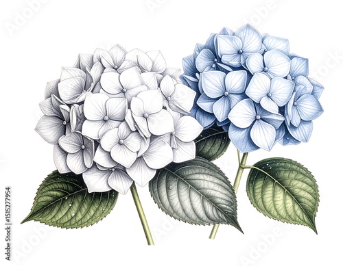 Delicate hydrangea blossoms
