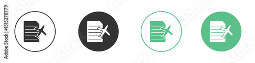 Itinerary icon logo vector set. Graphic design elements