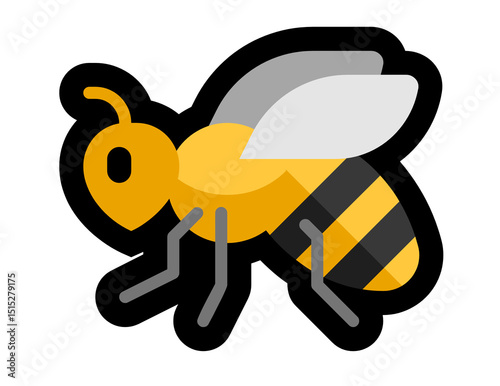 Bee isolated on white background 