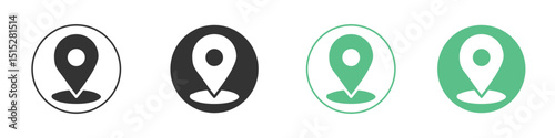Location pin icon logo vector set. Graphic design elements