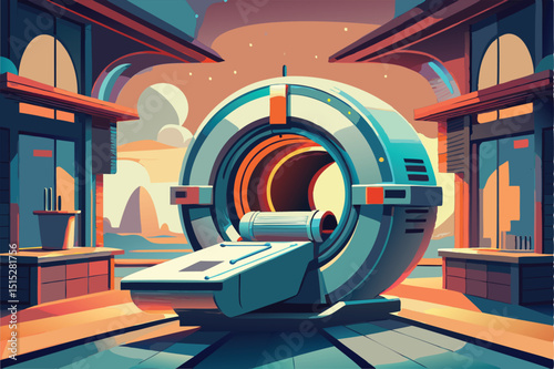 Futuristic Medical Scanner. A Glimpse into the Future of Healthcare