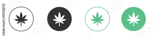 Marijuana icon logo vector set. Graphic design elements