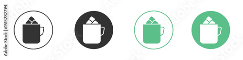 Marshmallows Mug icon logo vector set. Graphic design elements