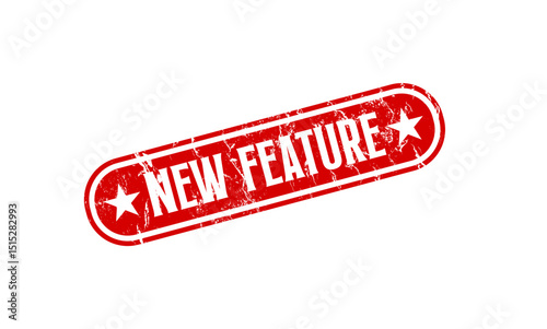 new feature rubber stamp — vector illustration