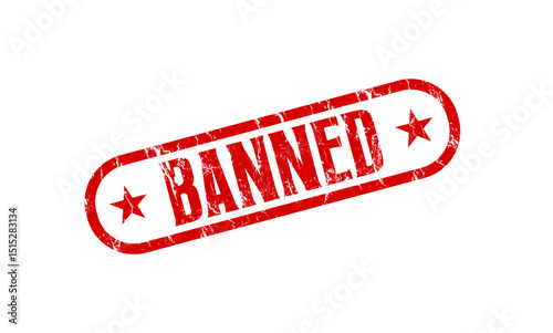 banned rubber stamp — vector illustration