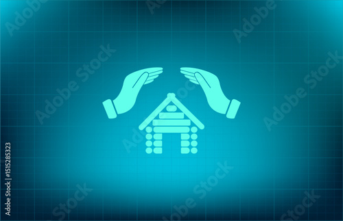 Vector icon on a blue background with a gradient	