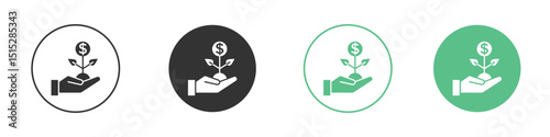 Money tree icon logo vector set. Graphic design elements
