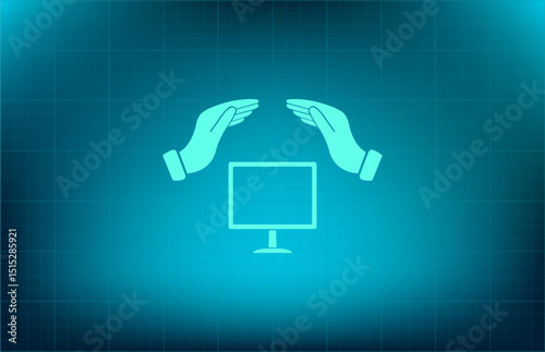 Vector icon on a blue background with a gradient	