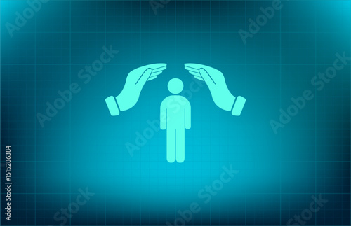 Vector icon on a blue background with a gradient	