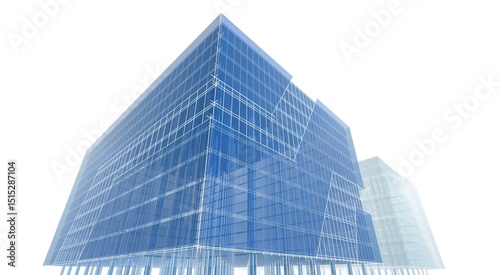 Fototapeta Naklejka Na Ścianę i Meble -  Architecture building 3d rendering. Concept sketch.