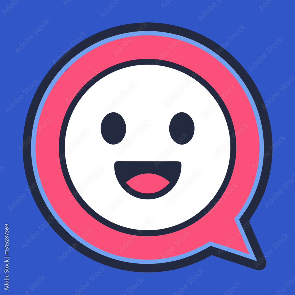 Chat bubble icon with smiley face Chat bubble icon with smiley face