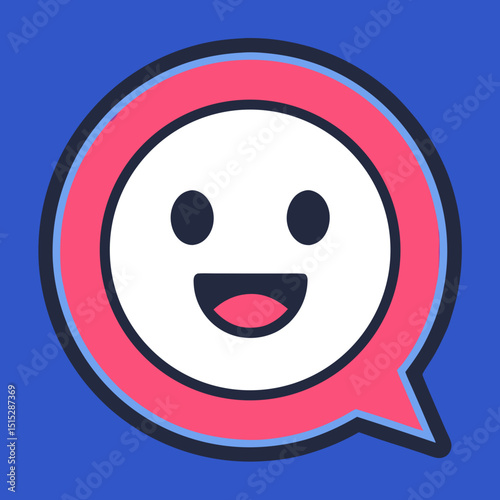 Chat bubble icon with smiley face