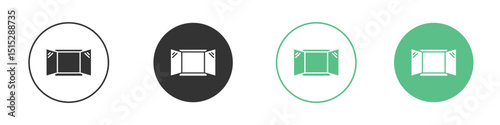 Open window icon logo vector set. Graphic design elements