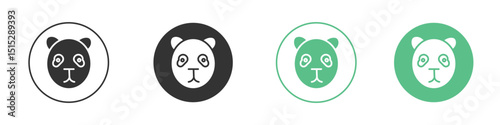 Panda icon logo vector set. Graphic design elements