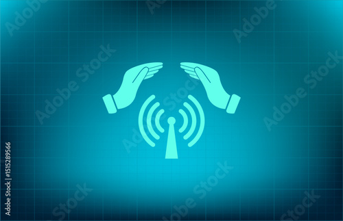 Vector icon on a blue background with a gradient	