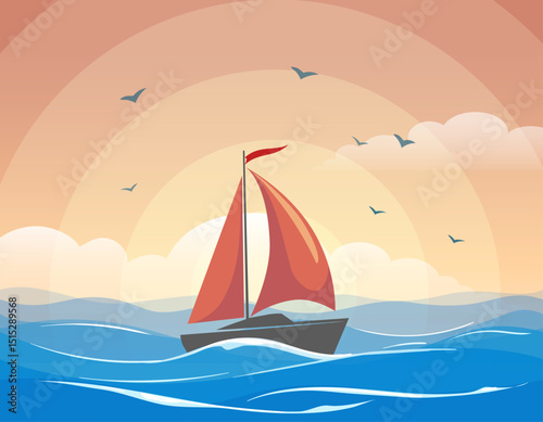 Sailor with red sails