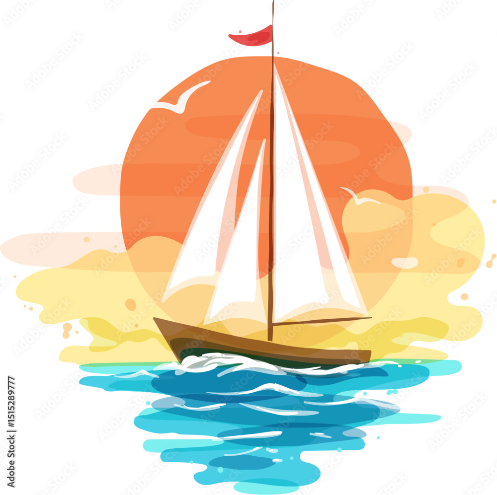 Fototapeta premium Sail ship seascape