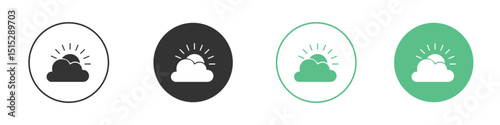 Partially cloudy icon logo vector set. Graphic design elements