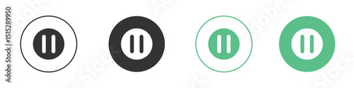 Pause button icon logo vector set. Graphic design elements