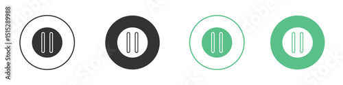 Pause icon logo vector set. Graphic design elements
