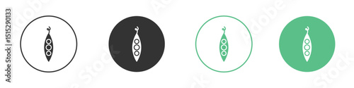 Peapod icon logo vector set. Graphic design elements