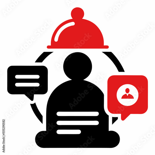 vector illustration of a man with a sign