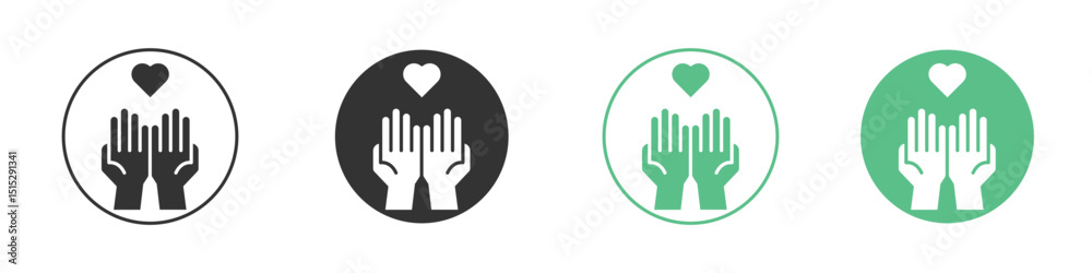 Obraz premium Philanthropy icon logo vector set. Graphic design elements