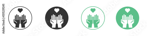 Philanthropy icon logo vector set. Graphic design elements