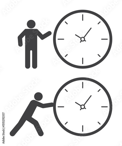 man push clock watch icon