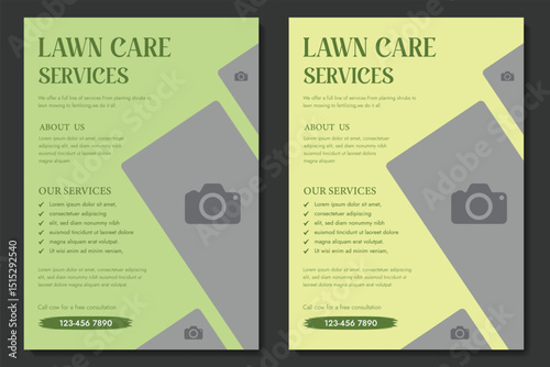 lawn & garden flyer design template landscaping services Tree and gardening service poster leaflet design. lawnmower flyer. Lawn care social media post promotion template design